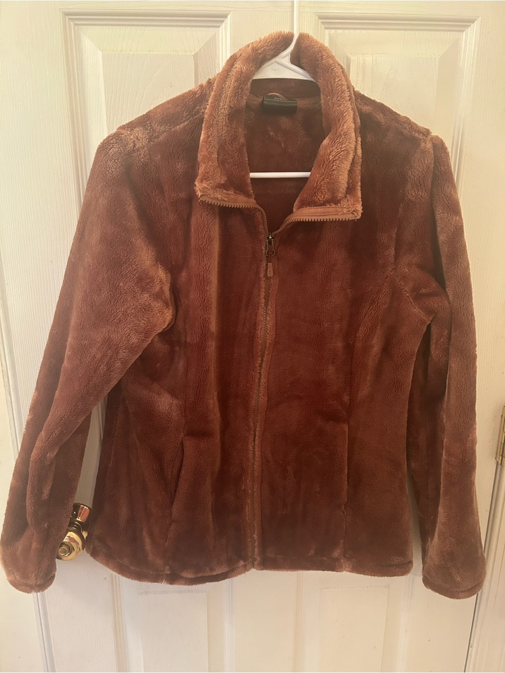 32 Degrees Women's Plush Zip-Up Jacket in Chestnut
